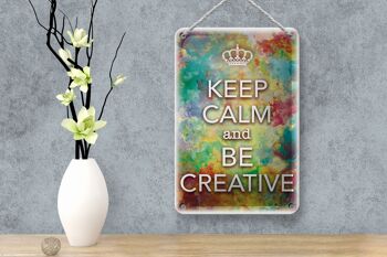 Panneau en étain disant 12x18cm Keep Calm and be creative decoration 4