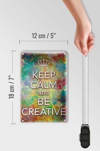 Panneau en étain disant 12x18cm Keep Calm and be creative decoration 5