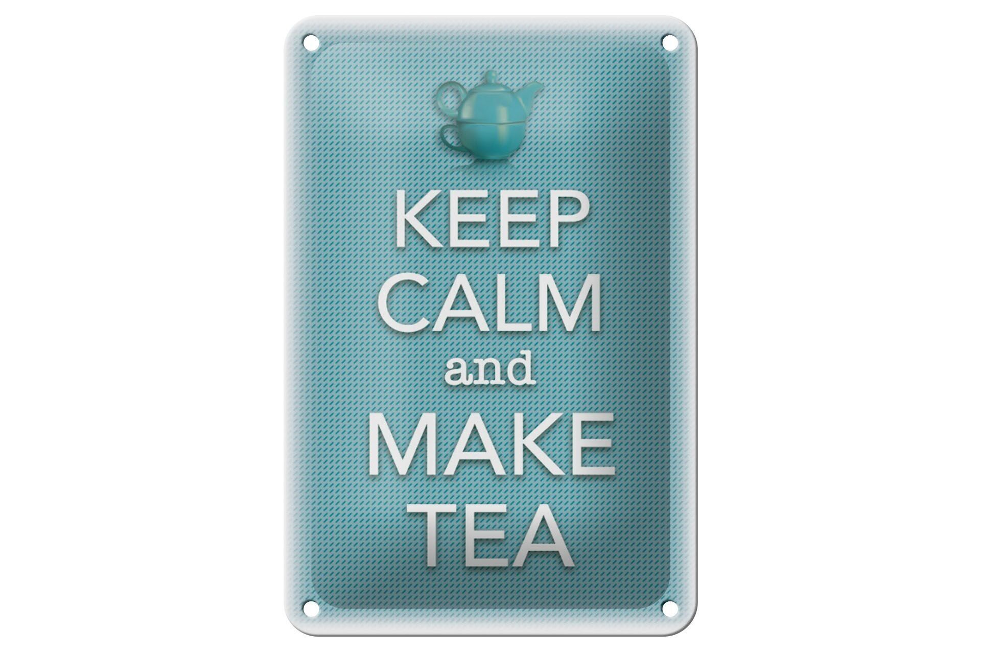 Targa in metallo con scritta "Keep Calm and make decoration" 12x18 cm