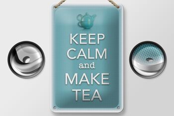 Plaque en étain disant 12x18cm Keep Calm and make tea decoration 2