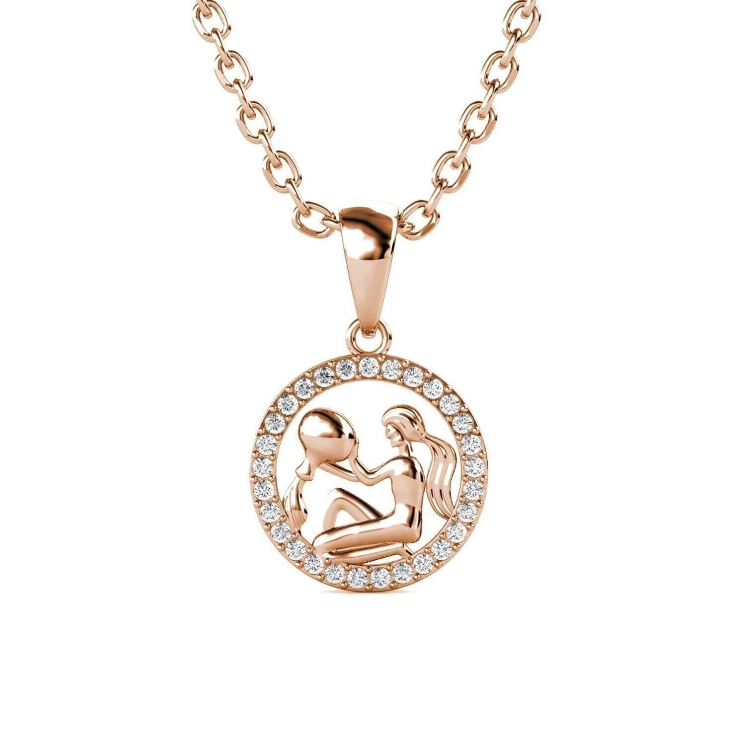 Colgantes Acuario Zodiaco - Oro rosa y cristal I MYC-Paris.com