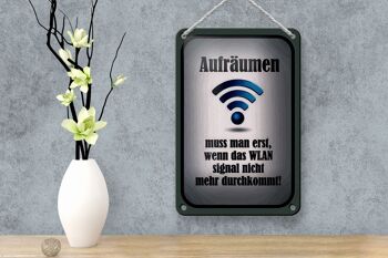 Panneau en étain indiquant 12x18 cm, nettoyez lorsque le WiFi n'est pas sur la décoration 4