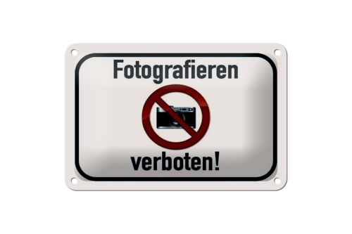 Blechschild Hinweis 18x12cm Fotografieren verboten Dekoration