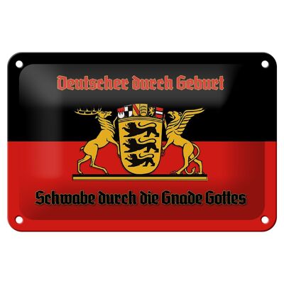 Blechschild Spruch 18x12cm Schwabe durch die Gnade Gottes Dekoration