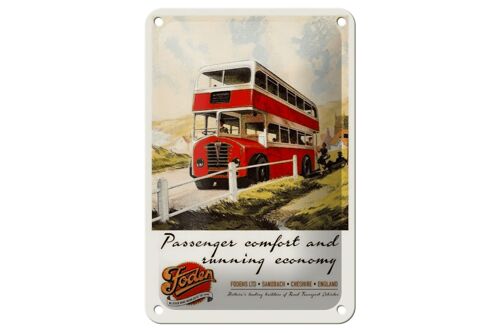 Blechschild Spruch 12x18cm Foden Bus Tour comfort economy Dekoration