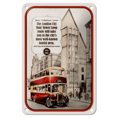 Targa in metallo con scritta 12x18 cm London City Tour 1931-1962 decorazione