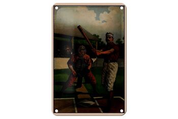 Signe en étain rétro 12x18cm, décoration de batteur américain de Baseball 1