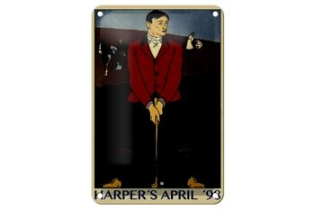 Panneau en étain Golf 12x18cm, décoration Harper's avril 98 1