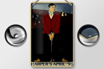Panneau en étain Golf 12x18cm, décoration Harper's avril 98 2