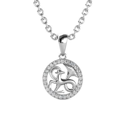 Pendentifs Zodiaque Capricorne - Argenté et Cristal I MYC-Paris.com