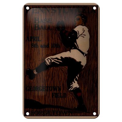 Blechschild Retro 12x18cm Pennsylvania Baseball April 8th Dekoration