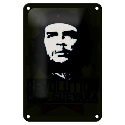 Targa in metallo retrò 12x18 cm Revolution Che Guevara Cuba Decorazione