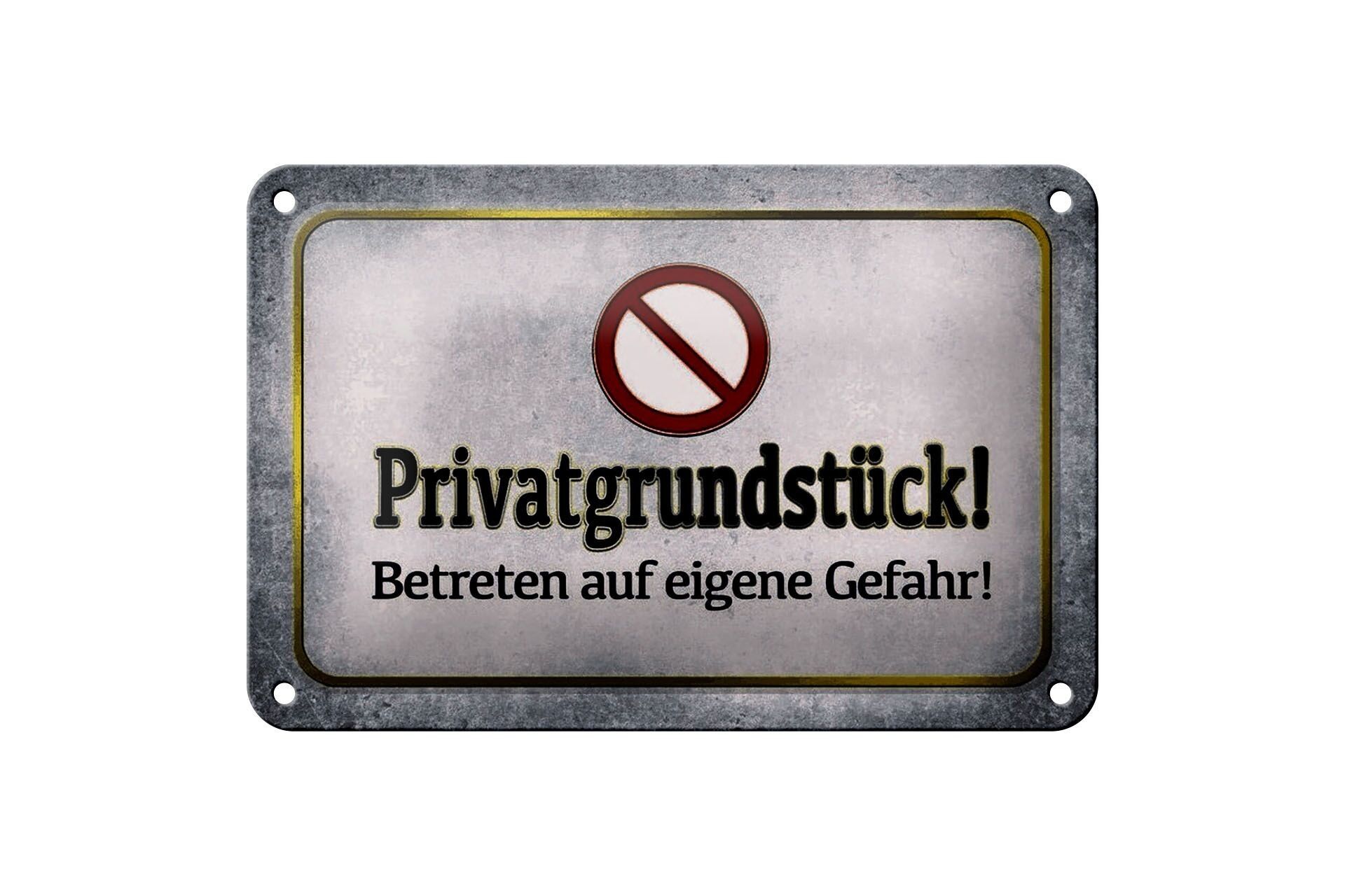 Targa in metallo avviso proprietà privata 18x12 cm! Decorazione di pericolo