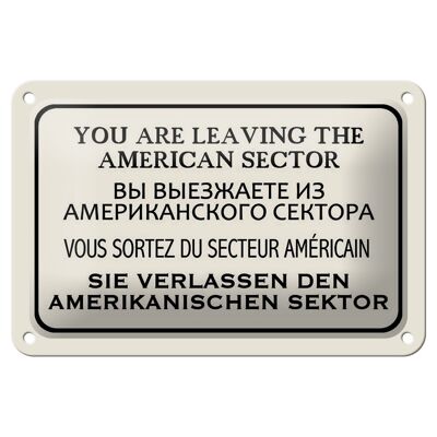Cartel de hojalata nota 18x12cm decoración sector americano