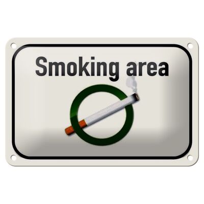 Metal sign notice 18x12cm Smoking area smoking room decoration