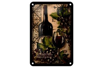 Signe en étain artistique 12x18cm, nature morte, décoration de vin rouge Vino Rosso 1