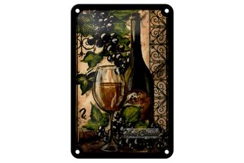 Signe en étain artistique 12x18cm, nature morte, décoration de vin blanc Vino Bianco 1
