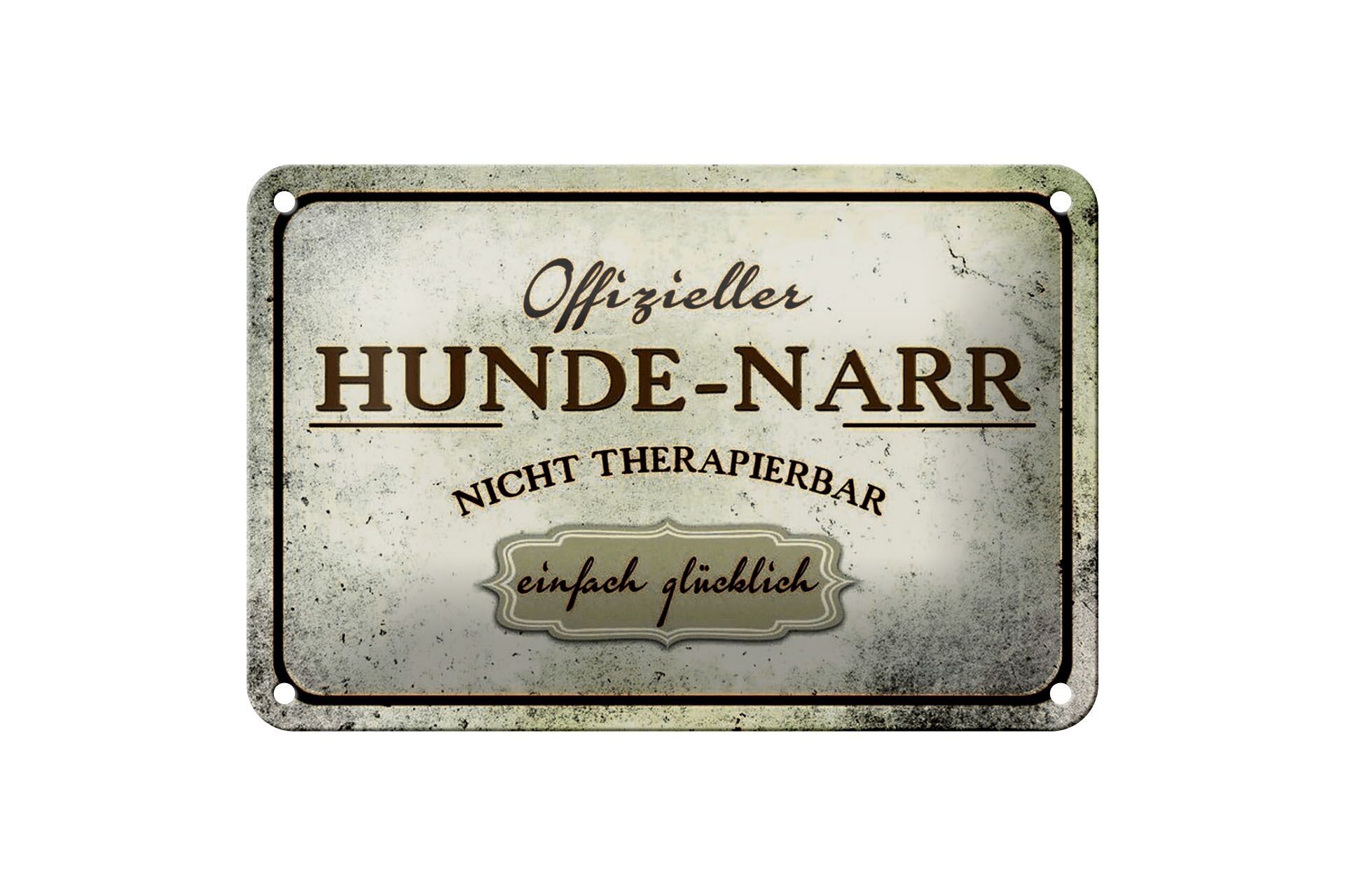 Targa in latta con scritta 18x12cm decorazione cane scemo non trattabile