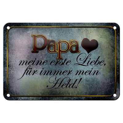 Plaque en étain disant 18x12cm Papa mon héros ma décoration d'amour