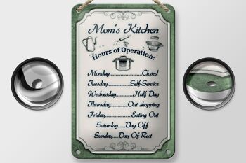 Panneau en étain indiquant les heures d'ouverture de la cuisine de maman, 12x18cm, décoration 2