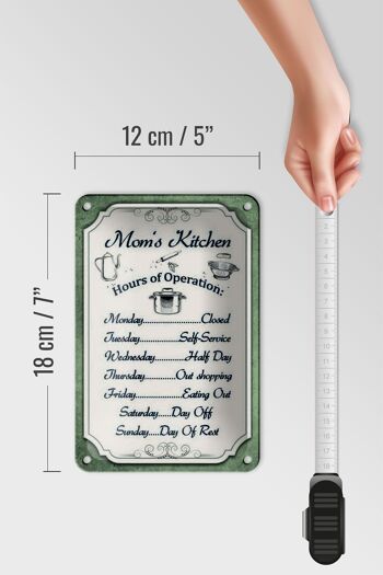 Panneau en étain indiquant les heures d'ouverture de la cuisine de maman, 12x18cm, décoration 5