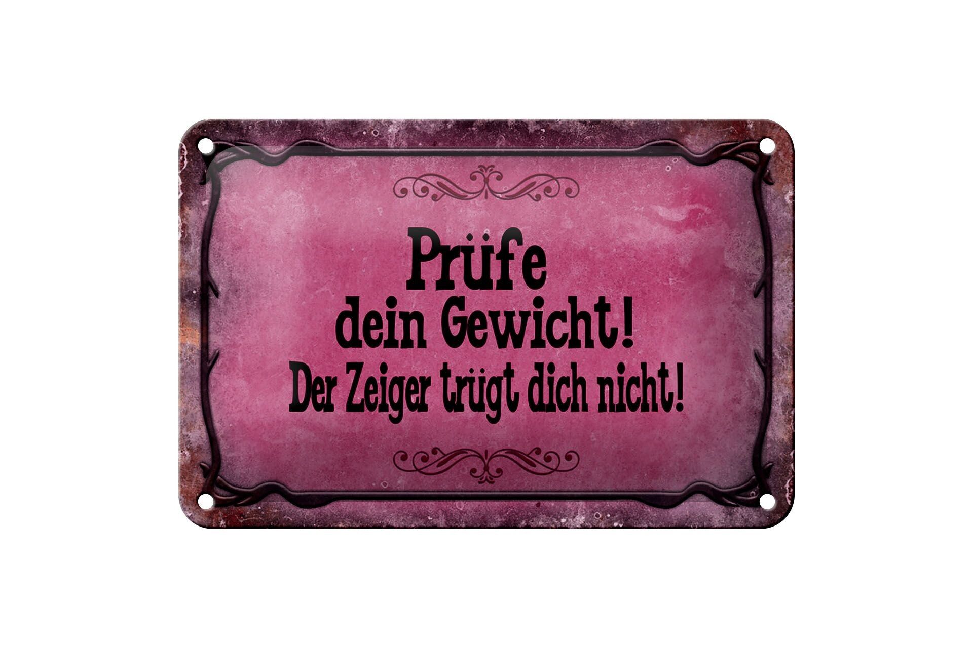 Letrero de chapa que dice 18x12cm Compruebe su peso de la decoración del puntero.