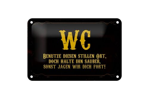 Blechschild Spruch 18x12cm WC benutze diesen stillen Ort Dekoration