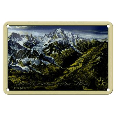 Blechschild France 18x12cm Vallee de Chamonix Mont Blanc Dekoration