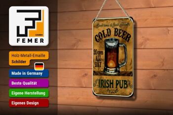 Signe en étain bière 12x18cm, pub irlandais, bière dorée, décoration des bons moments 3