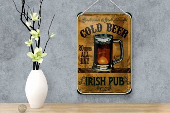 Signe en étain bière 12x18cm, pub irlandais, bière dorée, décoration des bons moments 4