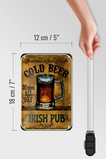 Signe en étain bière 12x18cm, pub irlandais, bière dorée, décoration des bons moments 5