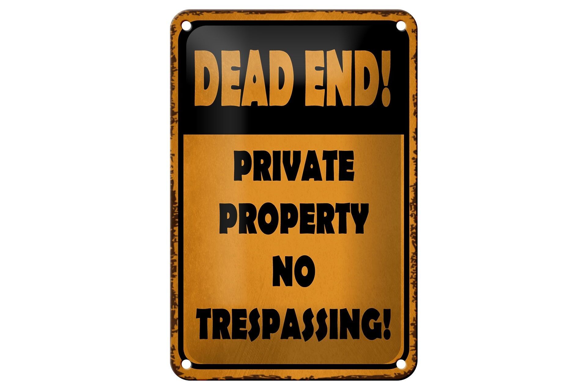 Avviso targa in metallo 12x18 cm Vicolo cieco proprietà privata senza decorazione