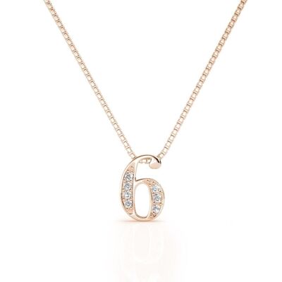 Number 6 Pendants - Rose Gold and Crystal I MYC-Paris.com