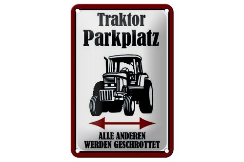 Blechschild Parken 12x18cm Traktor Parkplatz links rechts Dekoration