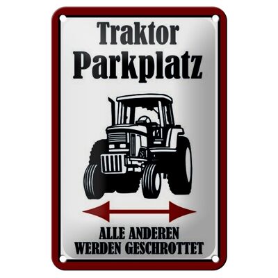 Metal sign parking 12x18cm tractor parking left right decoration