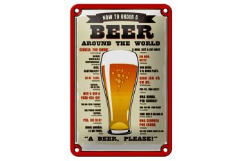 Plaque en tôle bière 12x18cm Bière autour du monde bière s'il vous plaît décoration 1