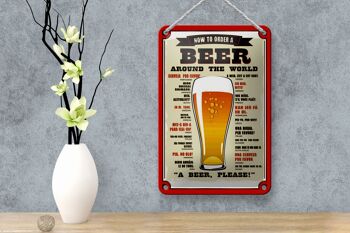 Plaque en tôle bière 12x18cm Bière autour du monde bière s'il vous plaît décoration 4