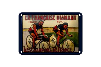 Plaque tôle rétro 18x12cm vélo la française décoration diamant 1
