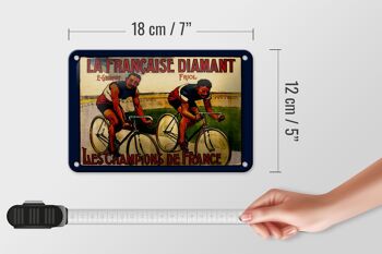Plaque tôle rétro 18x12cm vélo la française décoration diamant 5