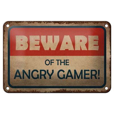 Blechschild Hinweis 18x12cm beware of the angry gamer Dekoration