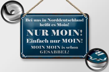 Panneau en étain indiquant 18x12cm Allemagne du Nord signifie décoration NUR MOIN 2