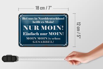 Panneau en étain indiquant 18x12cm Allemagne du Nord signifie décoration NUR MOIN 5
