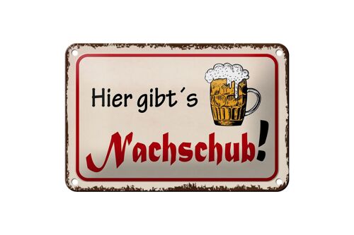 Blechschild Bier 18x12cm hier gibt´s Nachschub Dekoration