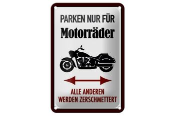 Plaque de stationnement en tôle 12x18cm uniquement pour motos et autres décorations 1