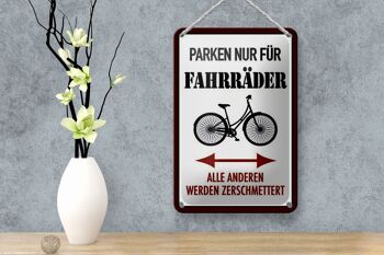Plaque en tôle parking 12x18cm uniquement pour vélos toute autre décoration 4