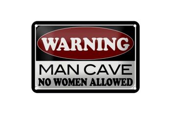 Signe en étain note 18x12cm, avertissement Man Cave, décoration sans femme 1