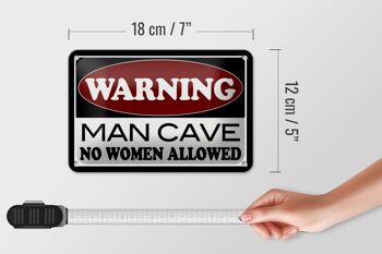 Signe en étain note 18x12cm, avertissement Man Cave, décoration sans femme 5