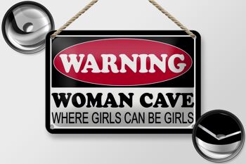 Panneau en étain 18x12cm, avertissement, grotte de femme où décoration de filles 2
