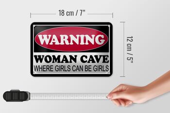 Panneau en étain 18x12cm, avertissement, grotte de femme où décoration de filles 5