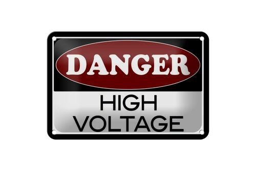 Blechschild Hinweis 18x12cm Danger high voltage Dekoration